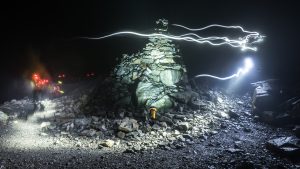 Lit up cairn