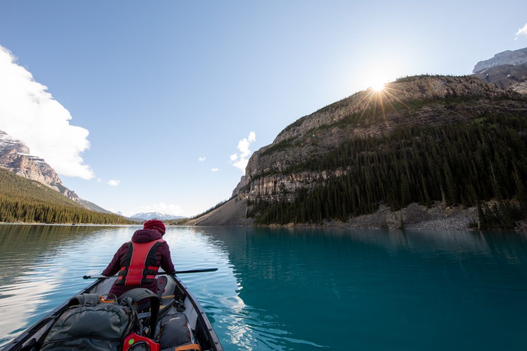 River journey by canoe