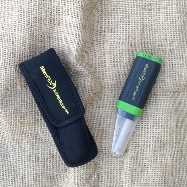 The SteriPEN emits UV light to disinfect water