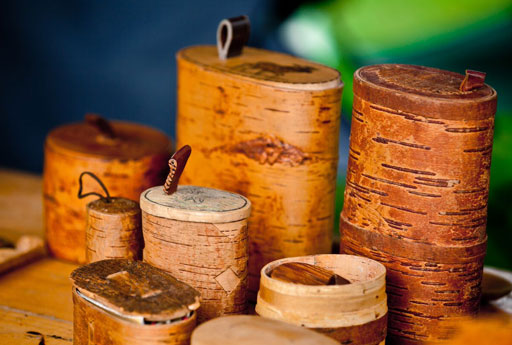 Birch bark containers