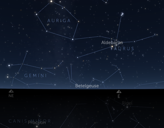 Taurus rises before Orion
