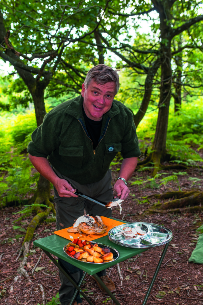 Ray serving up a chicken dinner